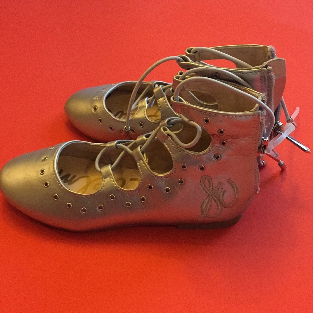 NEW SAM EDELMAN Felicia Stella Eyelet Ghillie Flat - Picture 3 of 7